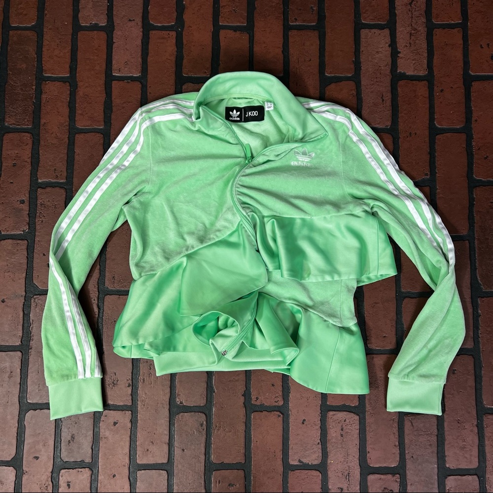 Adidas x J koo Glory Trefoil Velour Ruffle Track Jacket Womens Medium